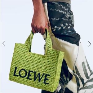 BN Loewe raffia small tote